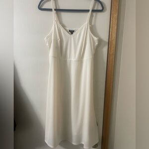 Torrid Cream (Size1) Vintage inspired Feminine V-Neck Sleeveless Midi Slip Dress